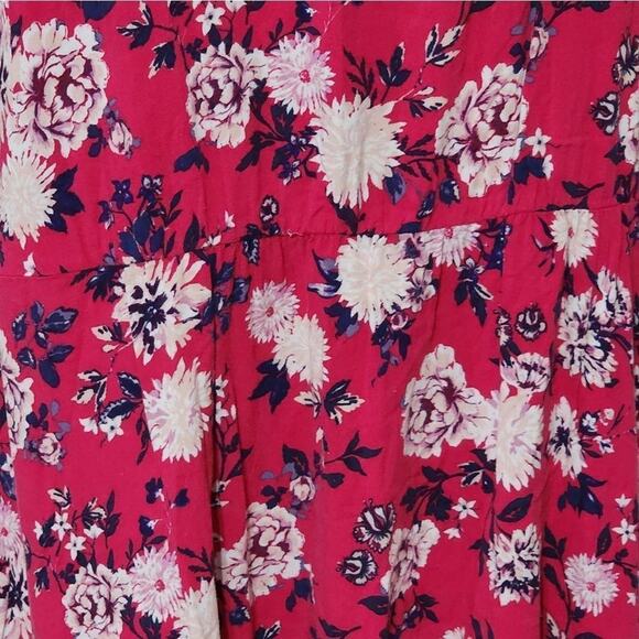 TORRID fuchsia floral challis midi dress plus size 4 4X - Picture 6 of 7